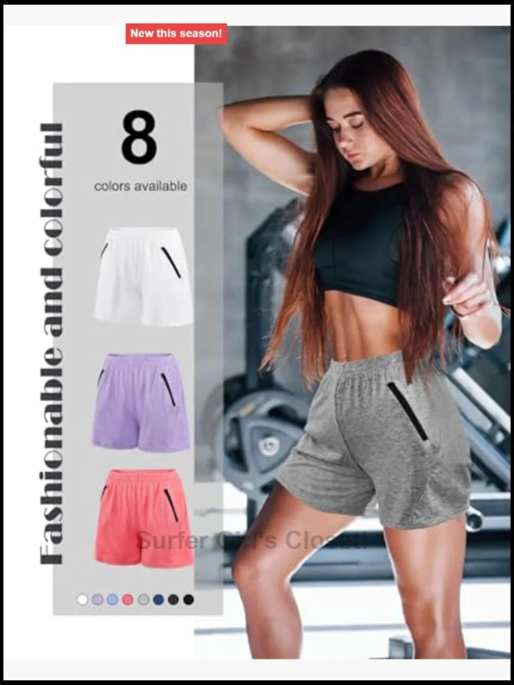 10 Pack Quick Dry Athletic Shorts with Pockets for Women
